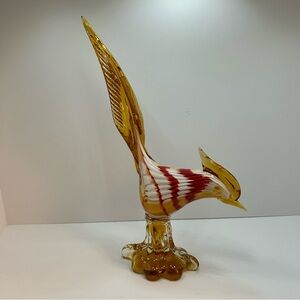 Vintage Murano Art Glass Pheasant Hand Blown Glass Vibrant Colors‎